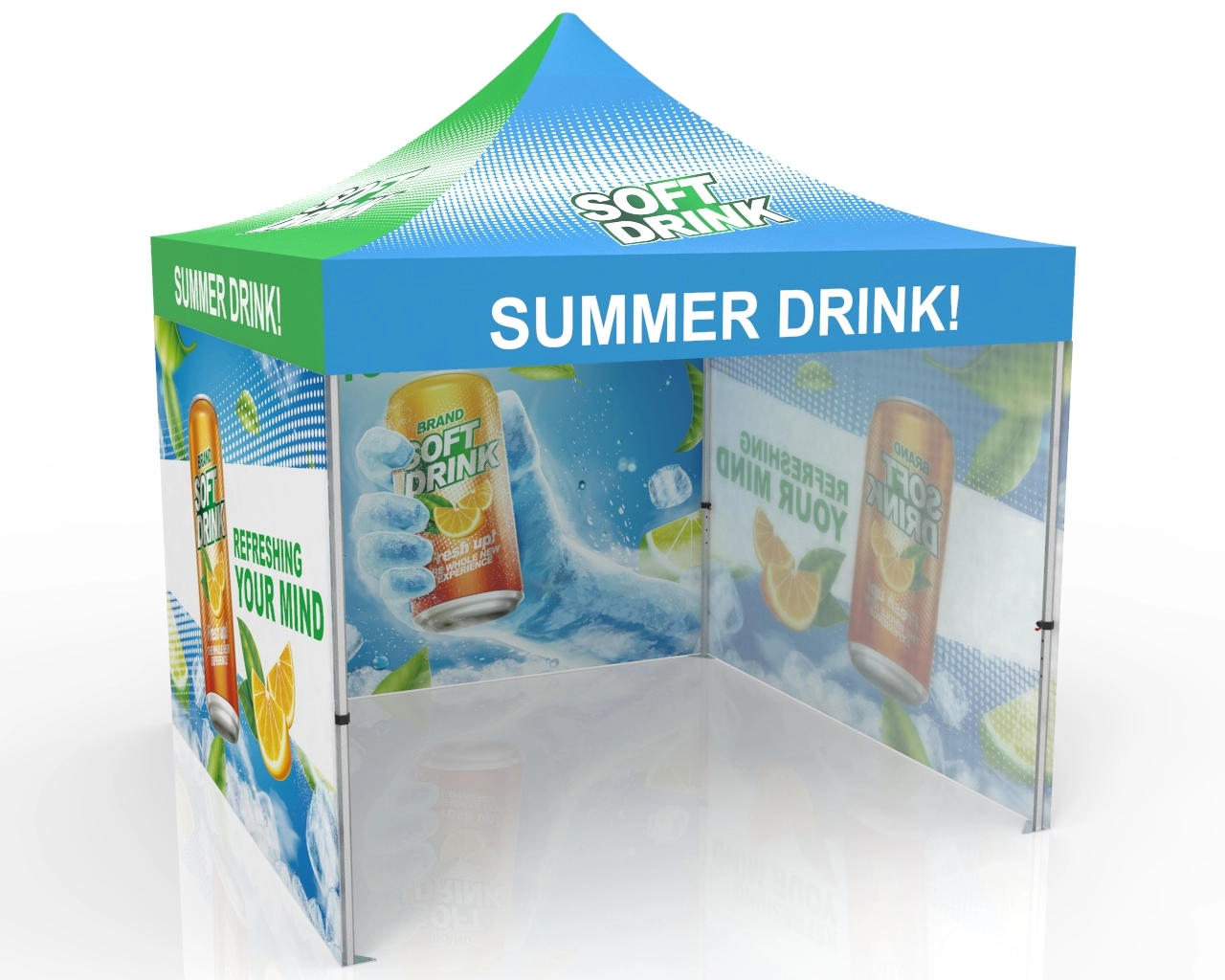 10x10 Pop Up Canopy Tent with 3 Backwalls