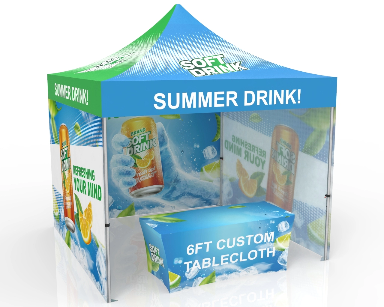10x10 Pop Up Canopy Tent with 3 Backwalls