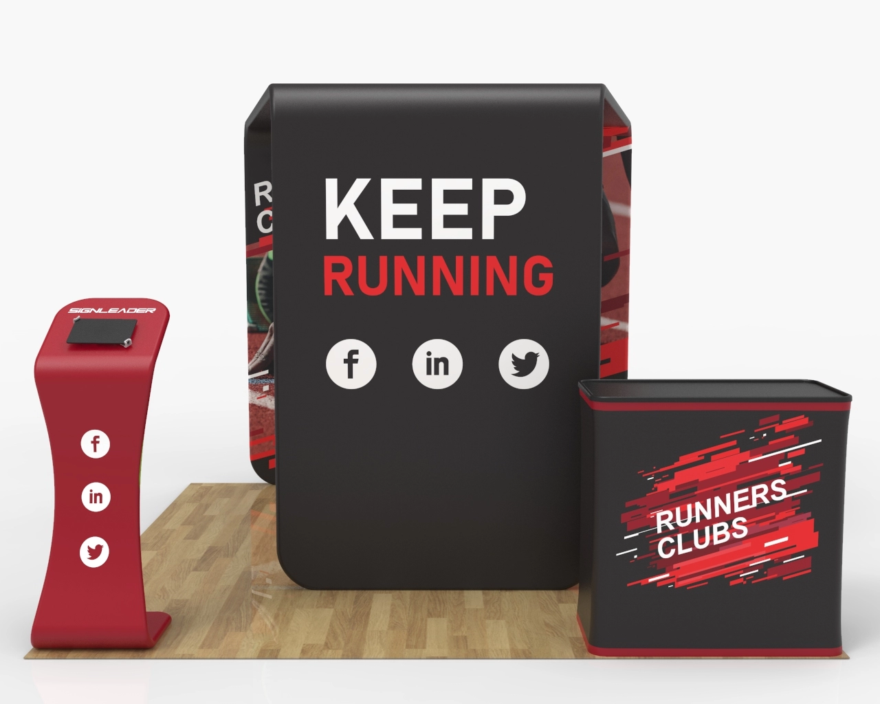10x10 Custom Portable Trade Show Booth Kit S for Sportswear & Running Equipment