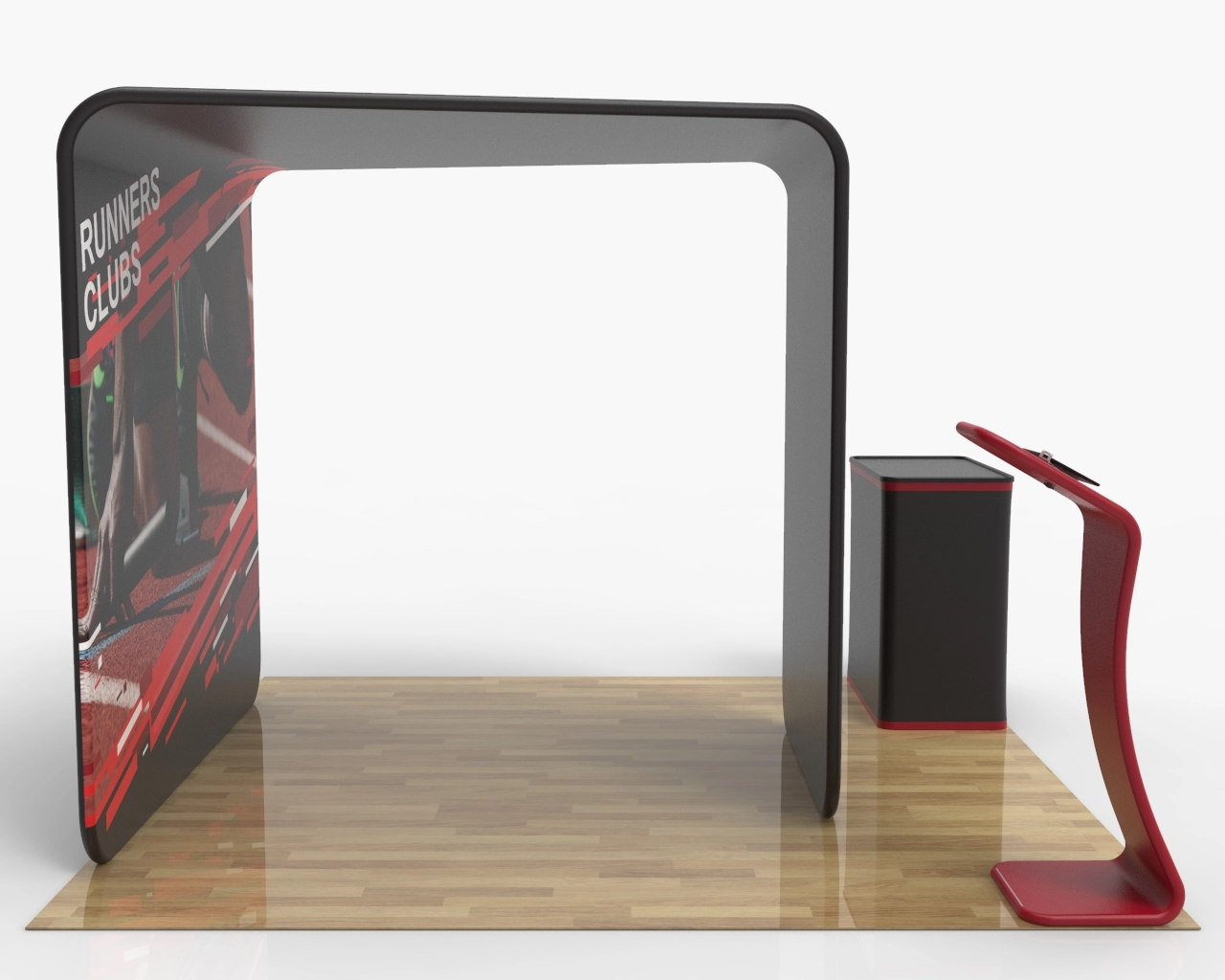 10x10 Custom Portable Trade Show Booth Kit S for Sportswear & Running Equipment