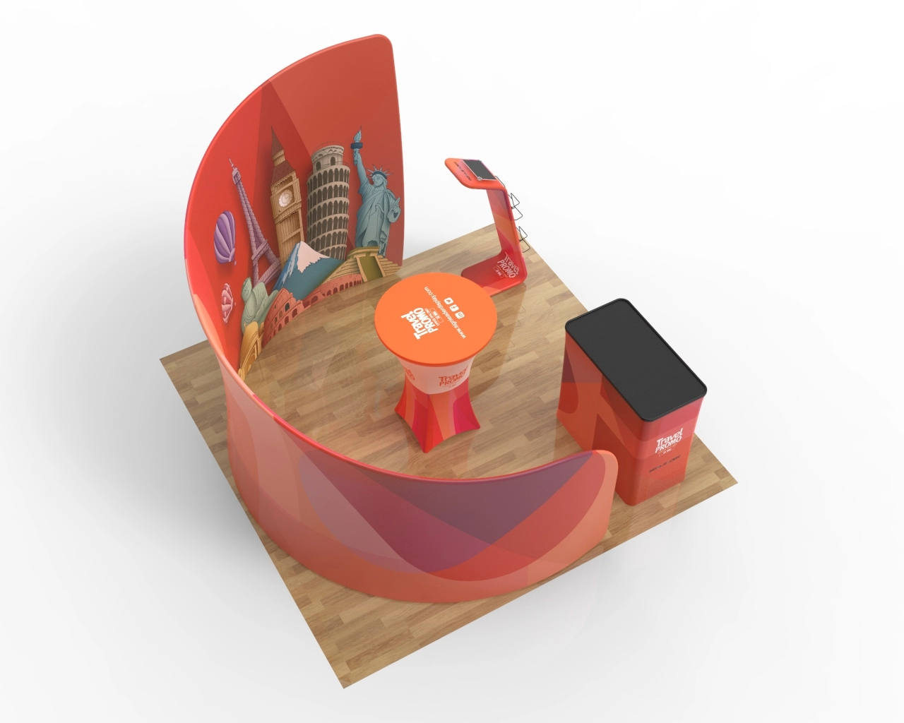 10x10 Custom Trade Show Booth Kit L for Travel Agencies & Destination Marketing​