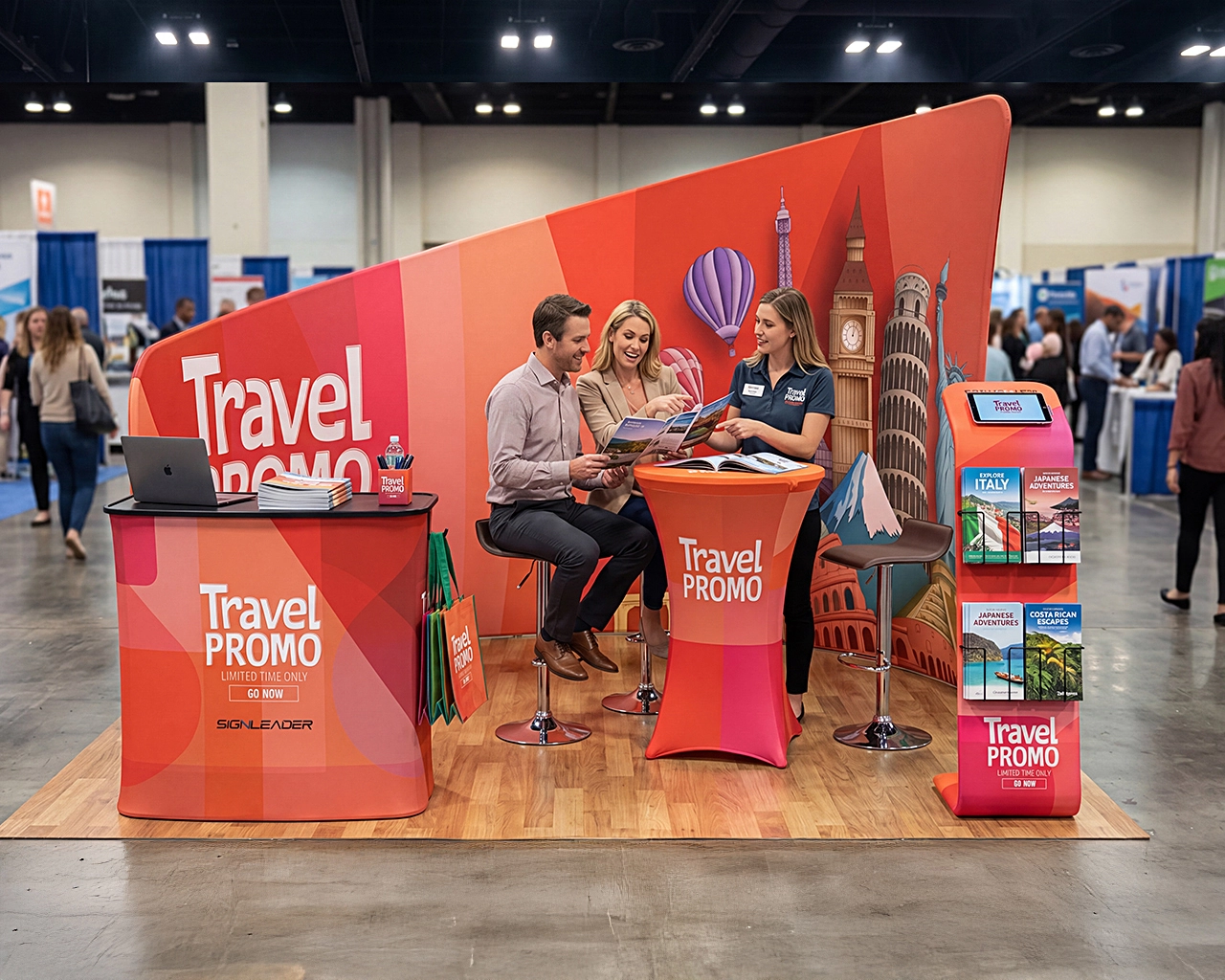 10x10 Custom Trade Show Booth Kit L for Travel Agencies & Destination Marketing​