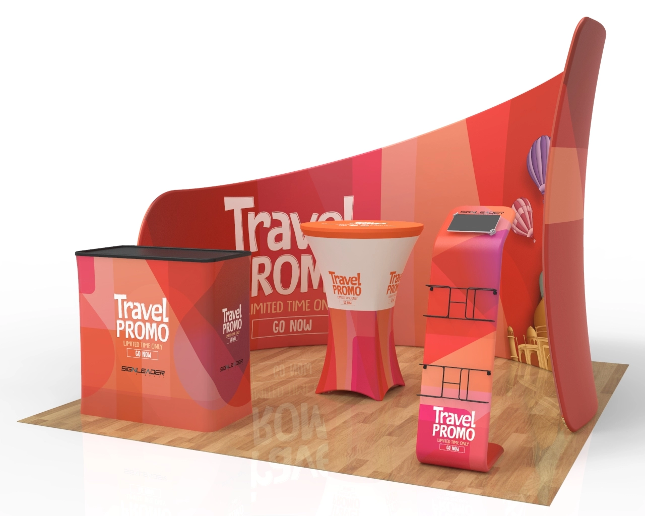 10x10 Custom Trade Show Booth Kit L for Travel Agencies & Destination Marketing​