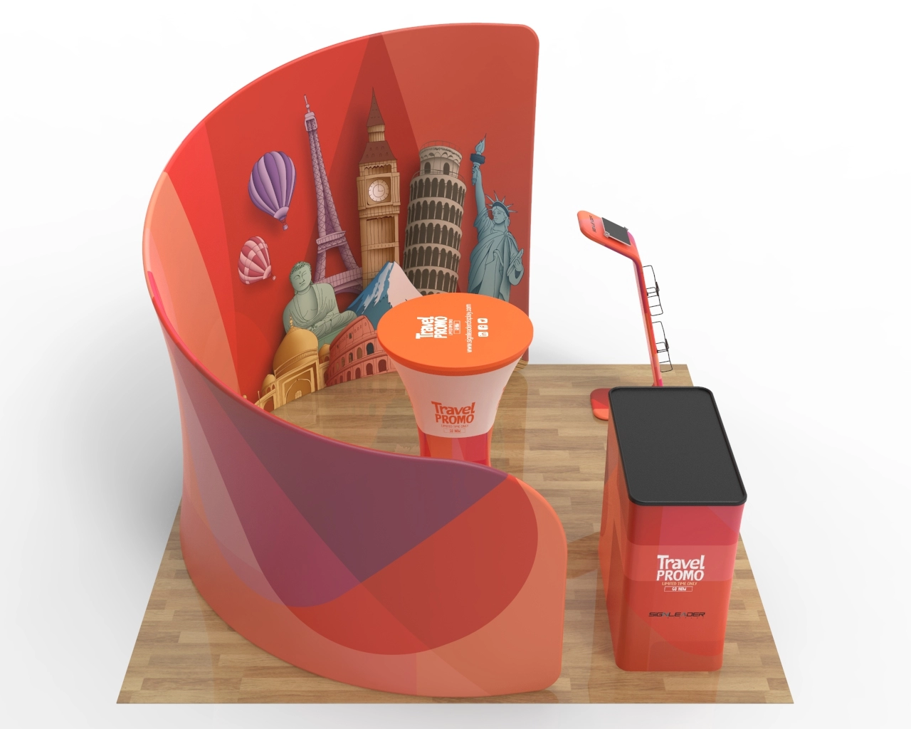 10x10 Custom Trade Show Booth Kit L for Travel Agencies & Destination Marketing​