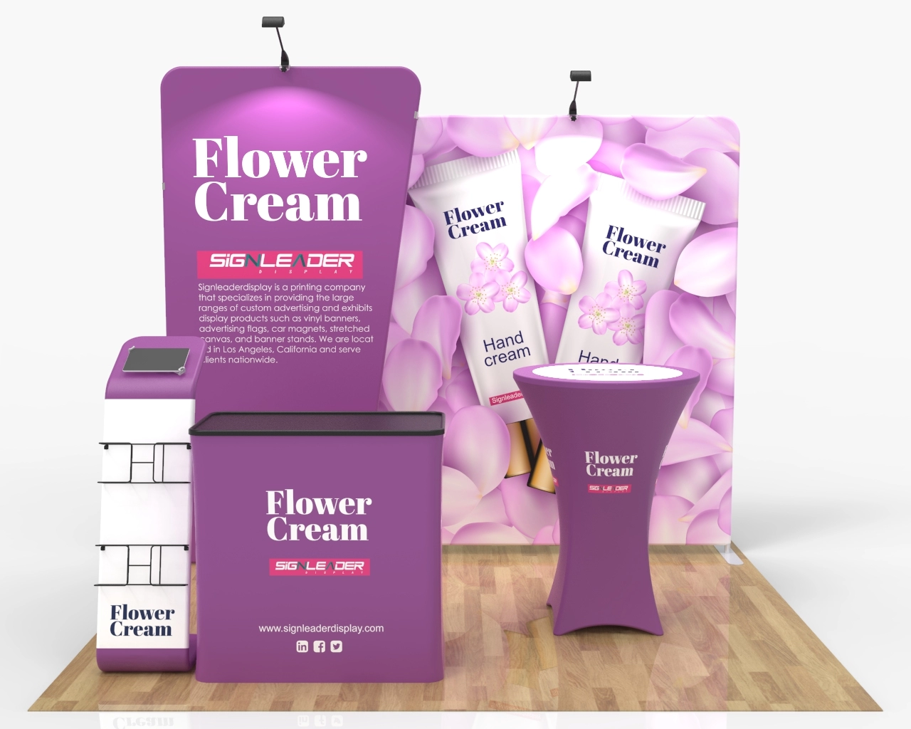 10x10 Custom Trade Show Booth Kit N for Beauty & Skincare