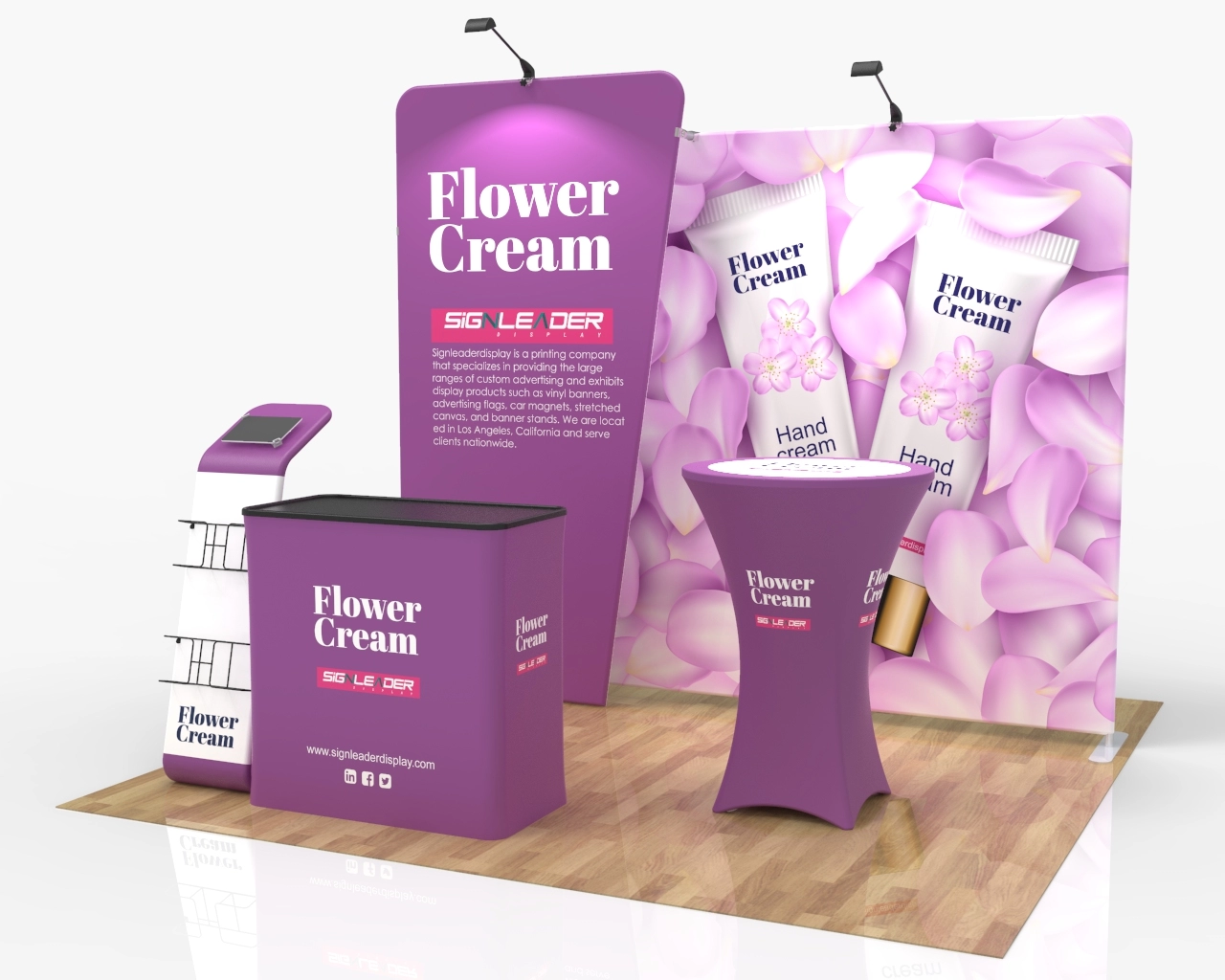 10x10 Custom Trade Show Booth Kit N for Beauty & Skincare