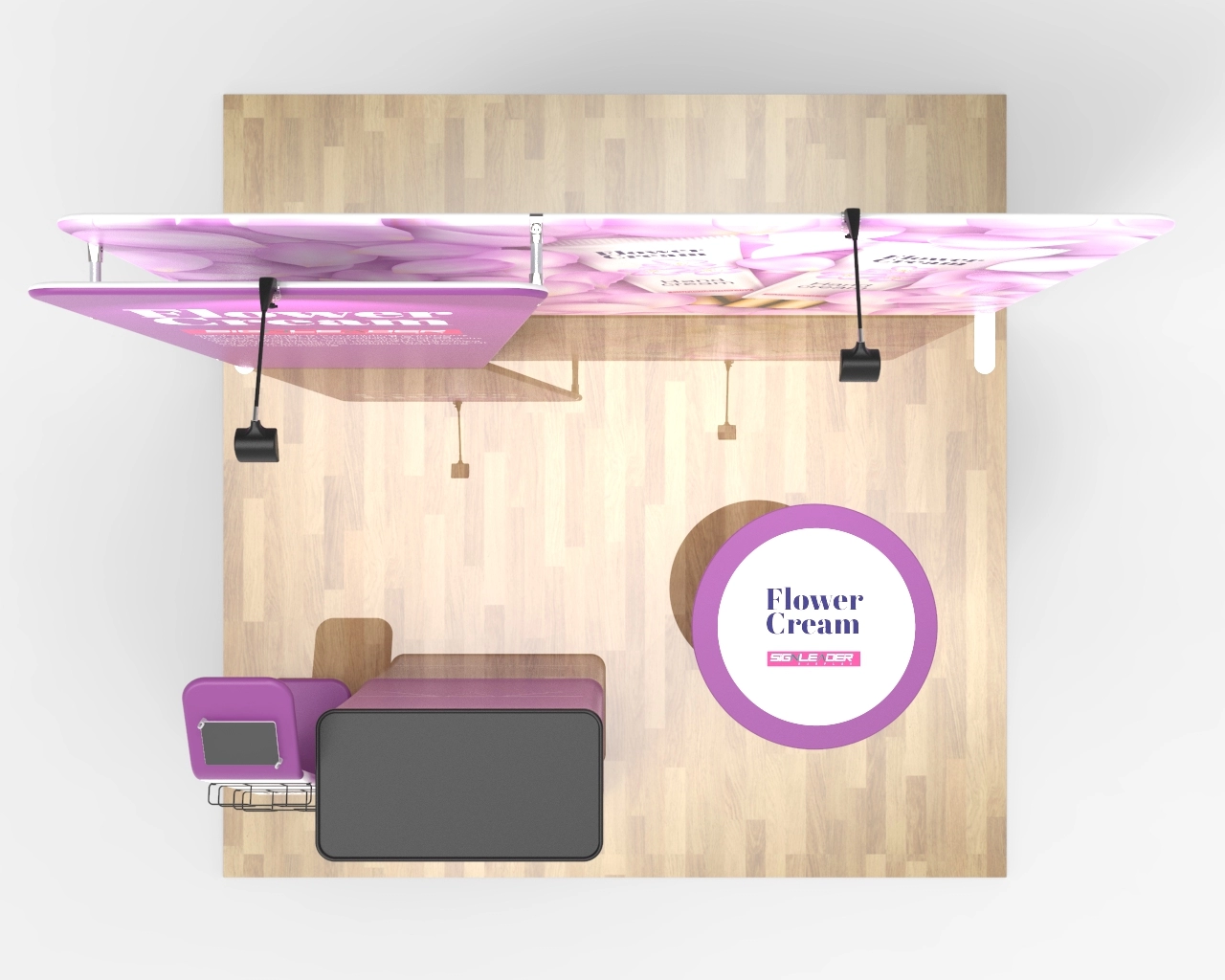 10x10 Custom Trade Show Booth Kit N for Beauty & Skincare