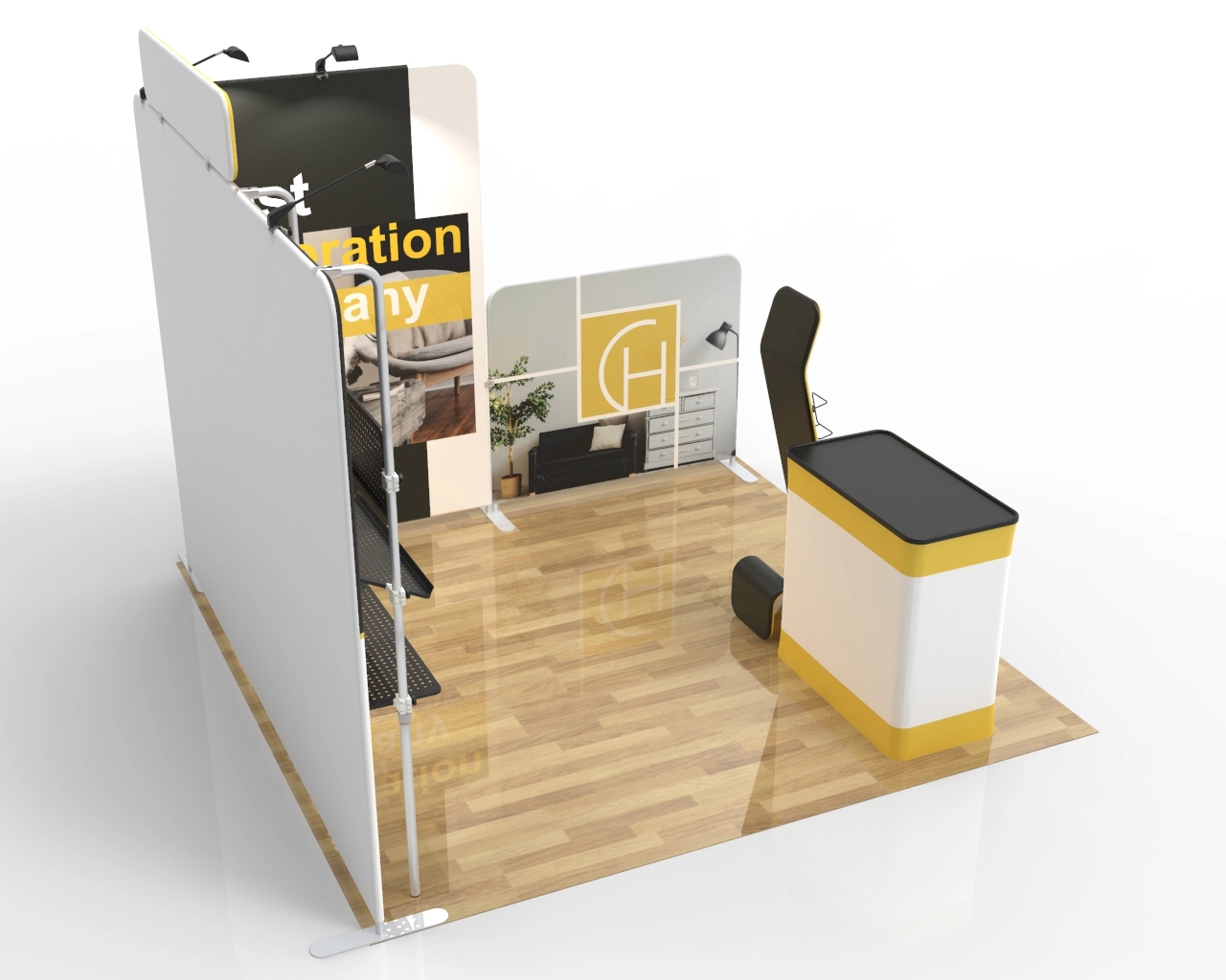 10x10 Custom Trade Show Booth Kit O for Furniture & Building Materials
