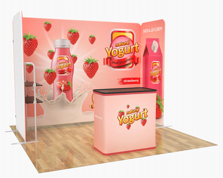 10x10 Custom Trade Show Booth Kit P for Food & Beverage Brands
