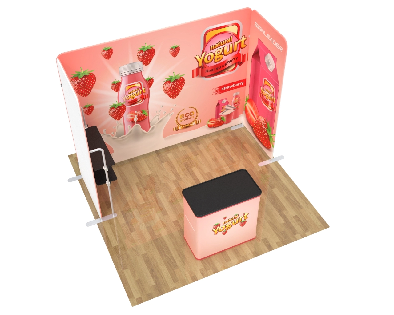 10x10 Custom Trade Show Booth Kit P for Food & Beverage Brands