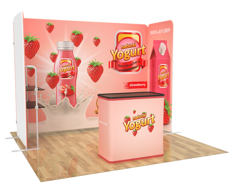 10x10 Custom Trade Show Booth Kit P for Food & Beverage Brands