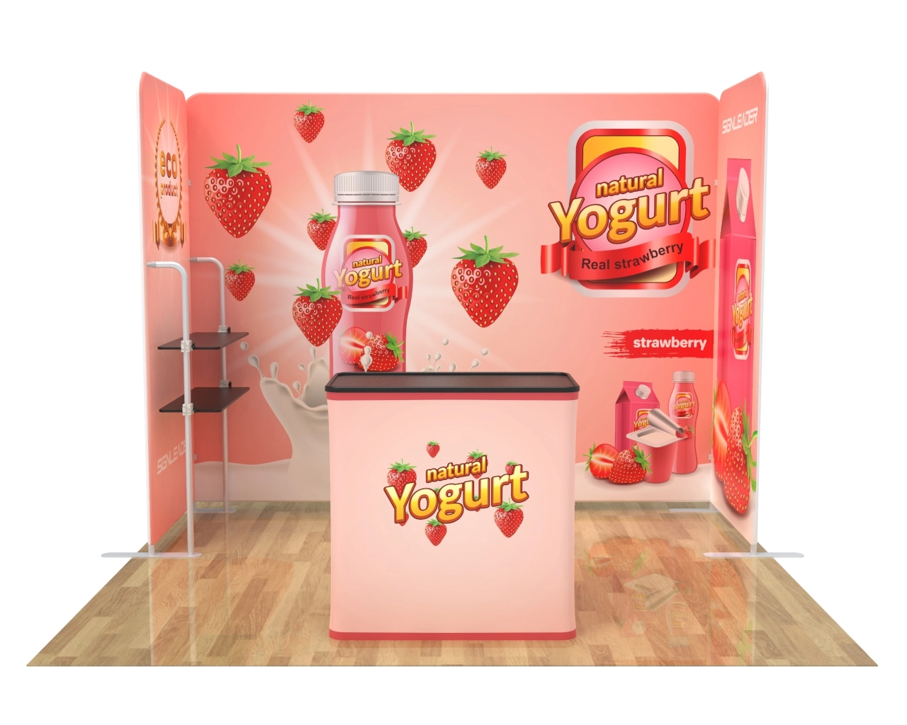 10x10 Custom Trade Show Booth Kit P for Food & Beverage Brands