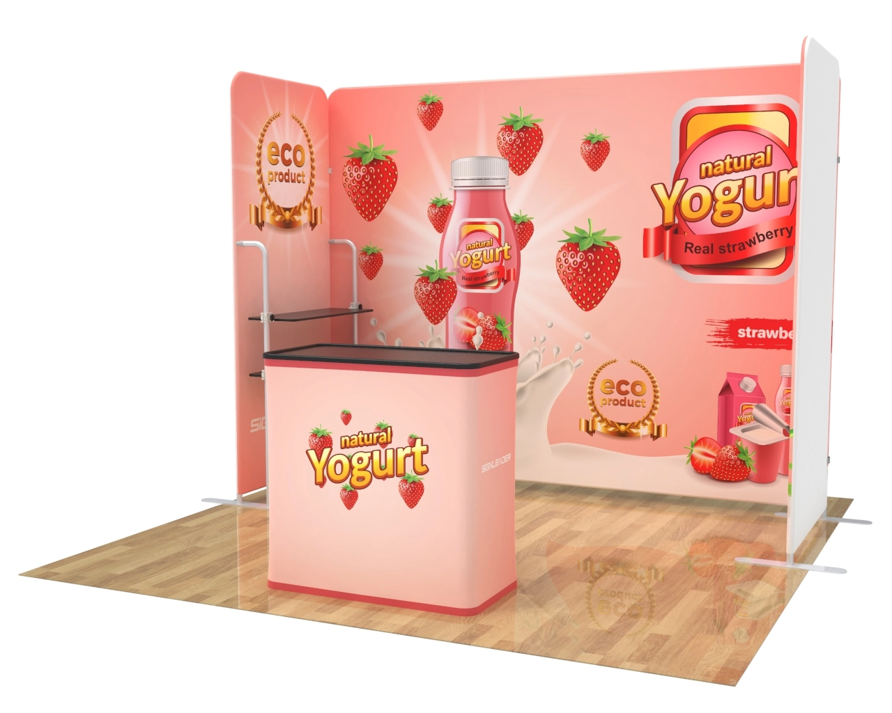 10x10 Custom Trade Show Booth Kit P for Food & Beverage Brands
