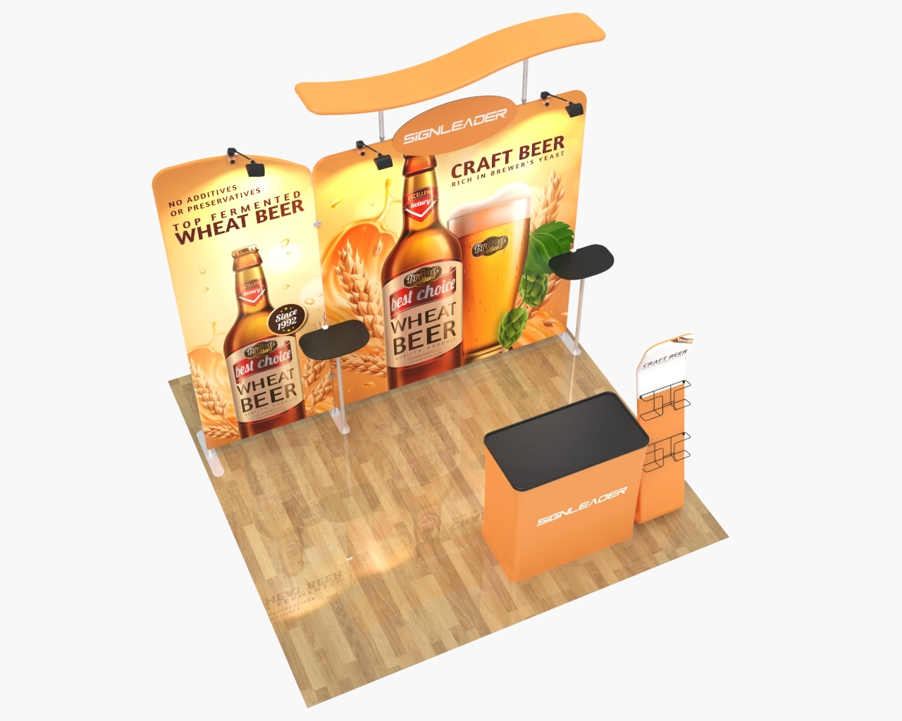 10x10 Custom Trade Show Booth Kit R for Craft Beer & Beverages