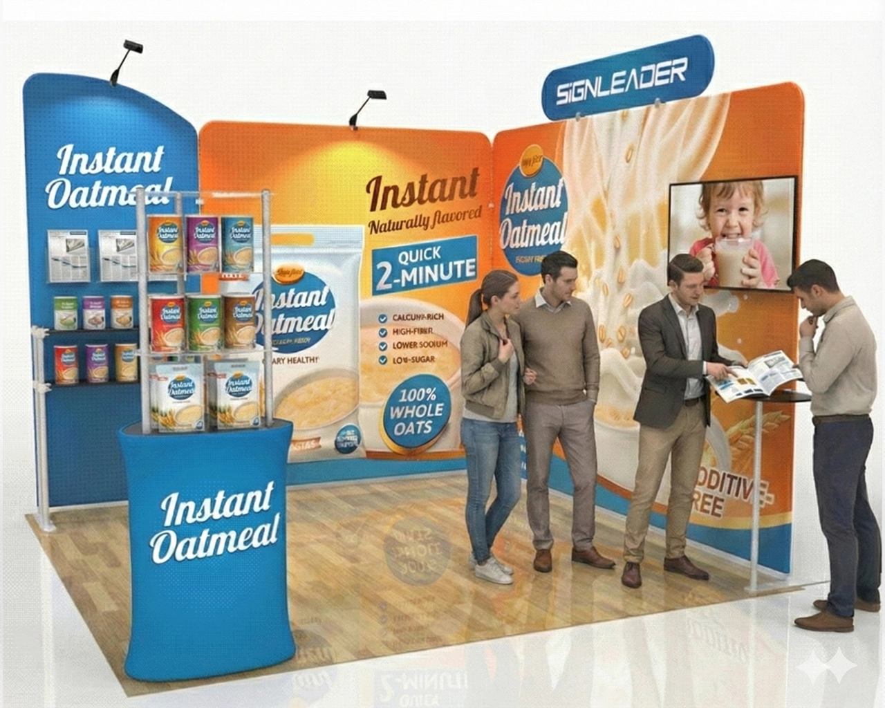 Custom Trade Show Booth Kit T for Healthy Foods & Cereals - 10ft & 20ft Options