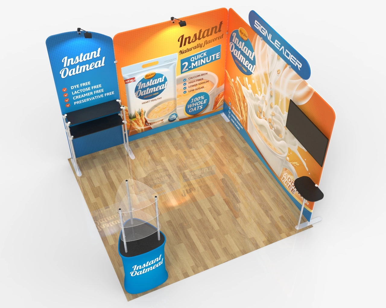 Custom Trade Show Booth Kit T for Healthy Foods & Cereals - 10ft & 20ft Options
