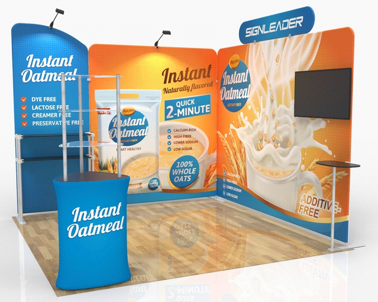 Custom Trade Show Booth Kit T for Healthy Foods & Cereals - 10ft & 20ft Options