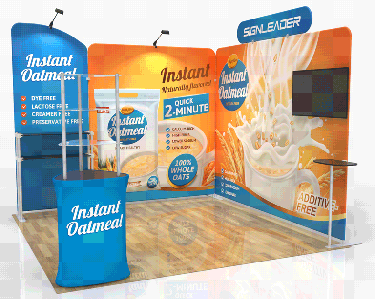 Custom Trade Show Booth Kit T for Healthy Foods & Cereals - 10ft & 20ft Options