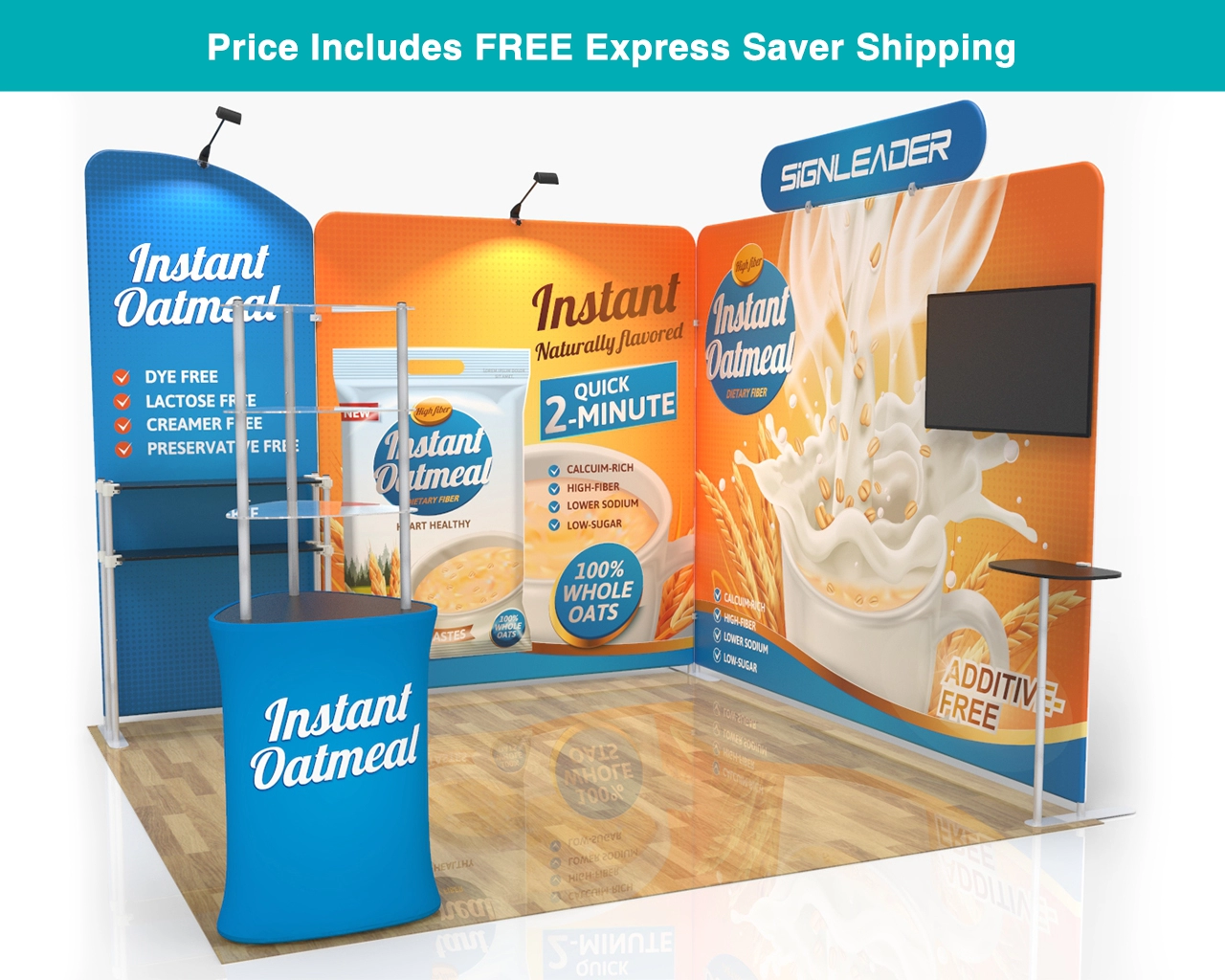 Custom Trade Show Booth Kit T for Healthy Foods & Cereals - 10ft & 20ft Options