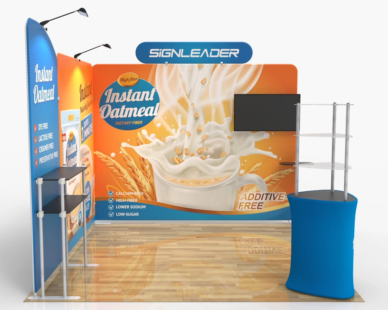 Custom Trade Show Booth Kit T for Healthy Foods & Cereals - 10ft & 20ft Options
