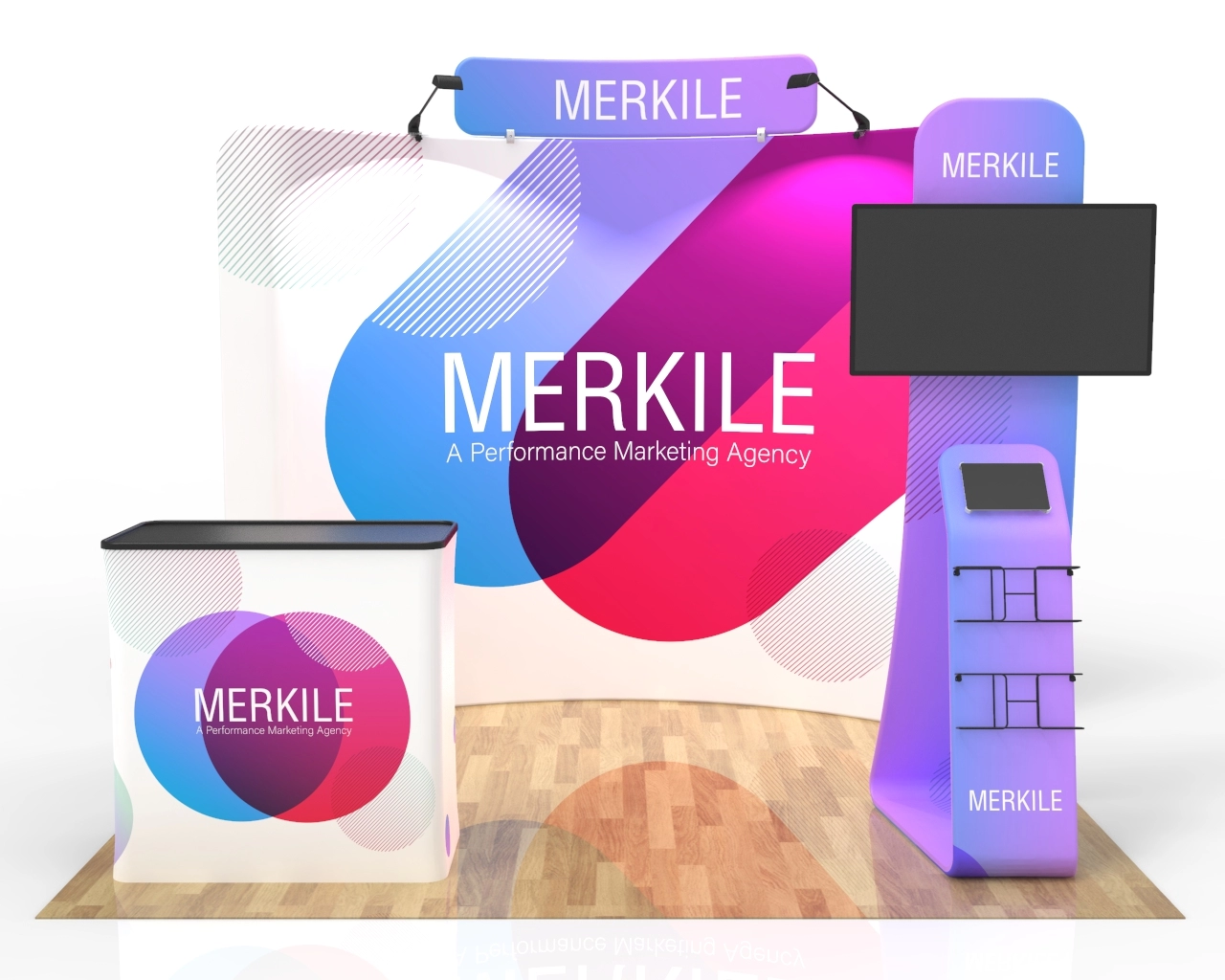 10x10 Custom Trade Show Booth Package 28 for SaaS, Marketing & EdTech Exhibitions