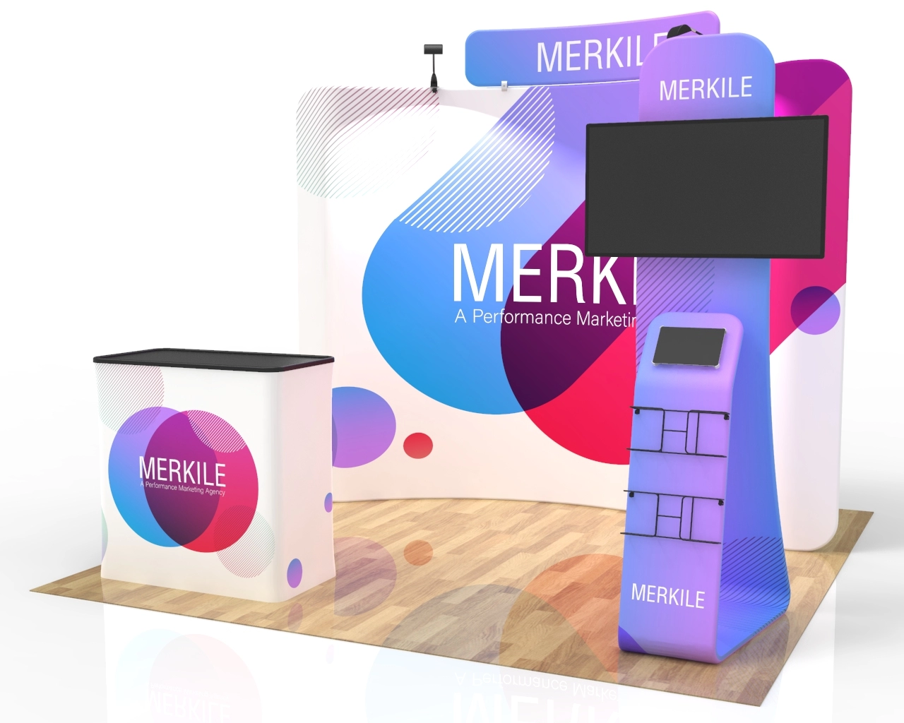 10x10 Custom Trade Show Booth Package 28 for SaaS, Marketing & EdTech Exhibitions