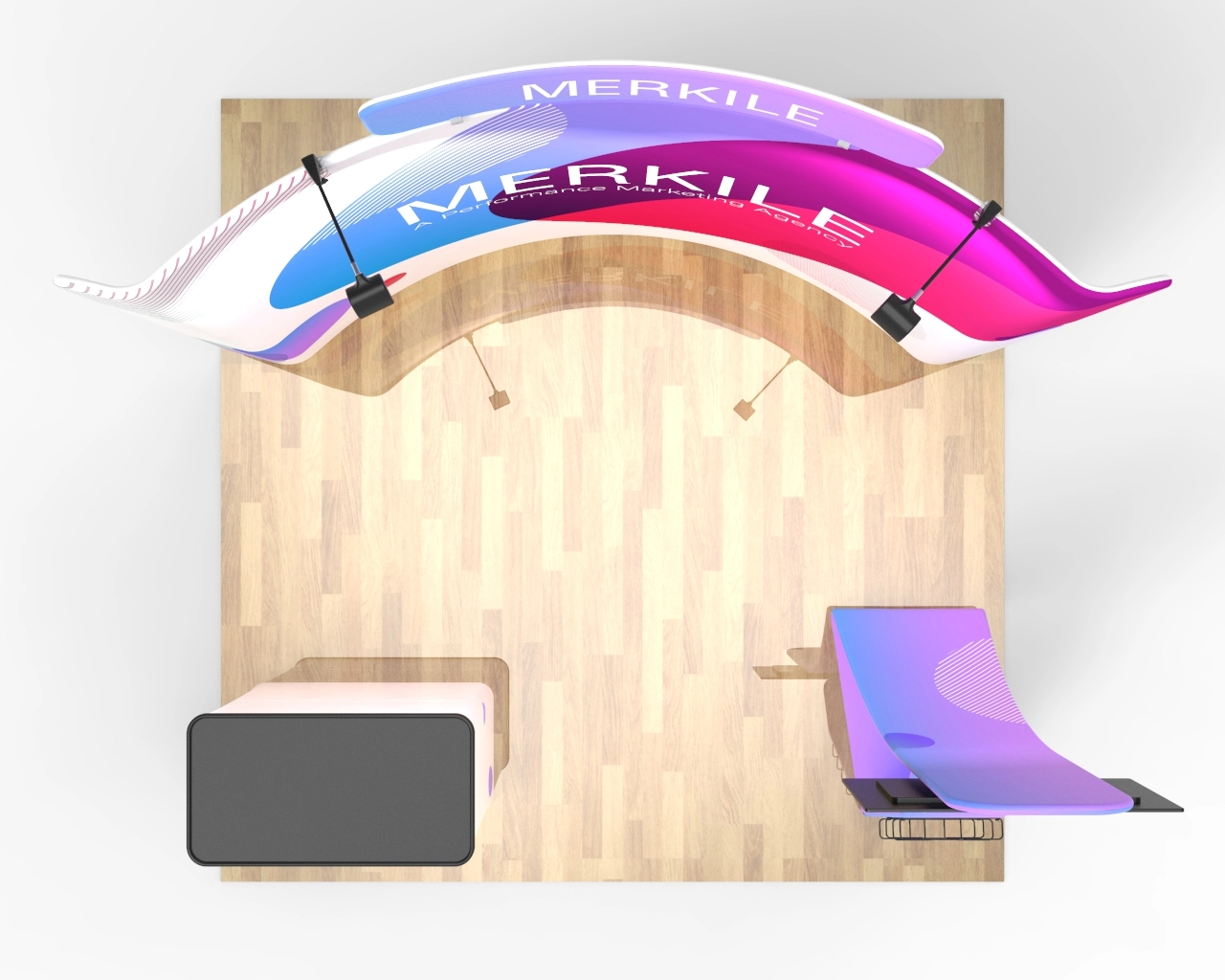 10x10 Custom Trade Show Booth Package 28 for SaaS, Marketing & EdTech Exhibitions