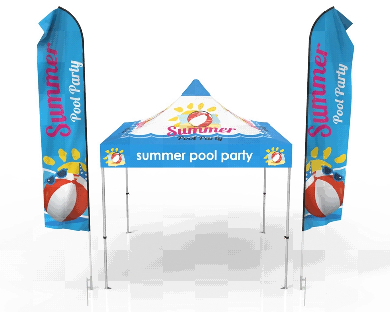 10x10 Event Canopy Tent with Flag Package