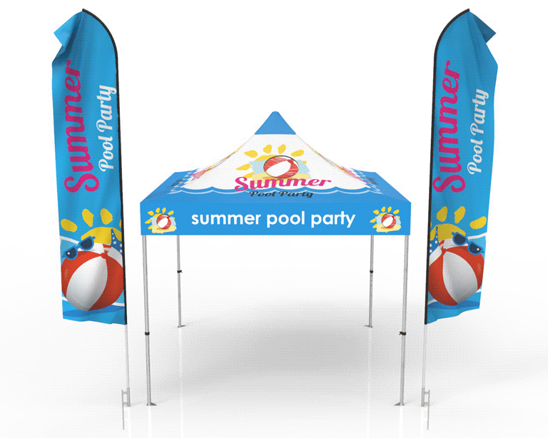 10x10 Event Canopy Tent with Flag Package