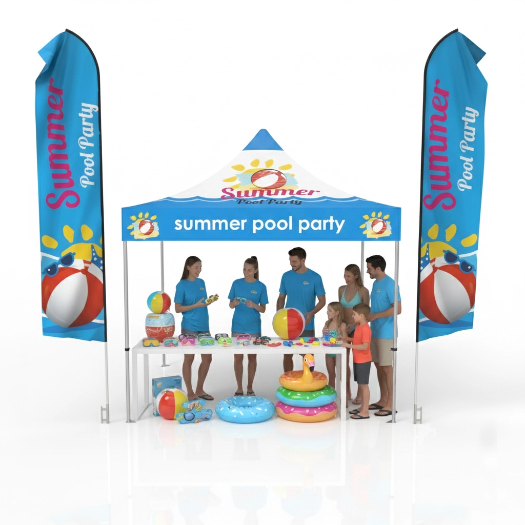 10x10 Event Canopy Tent with Flag Package