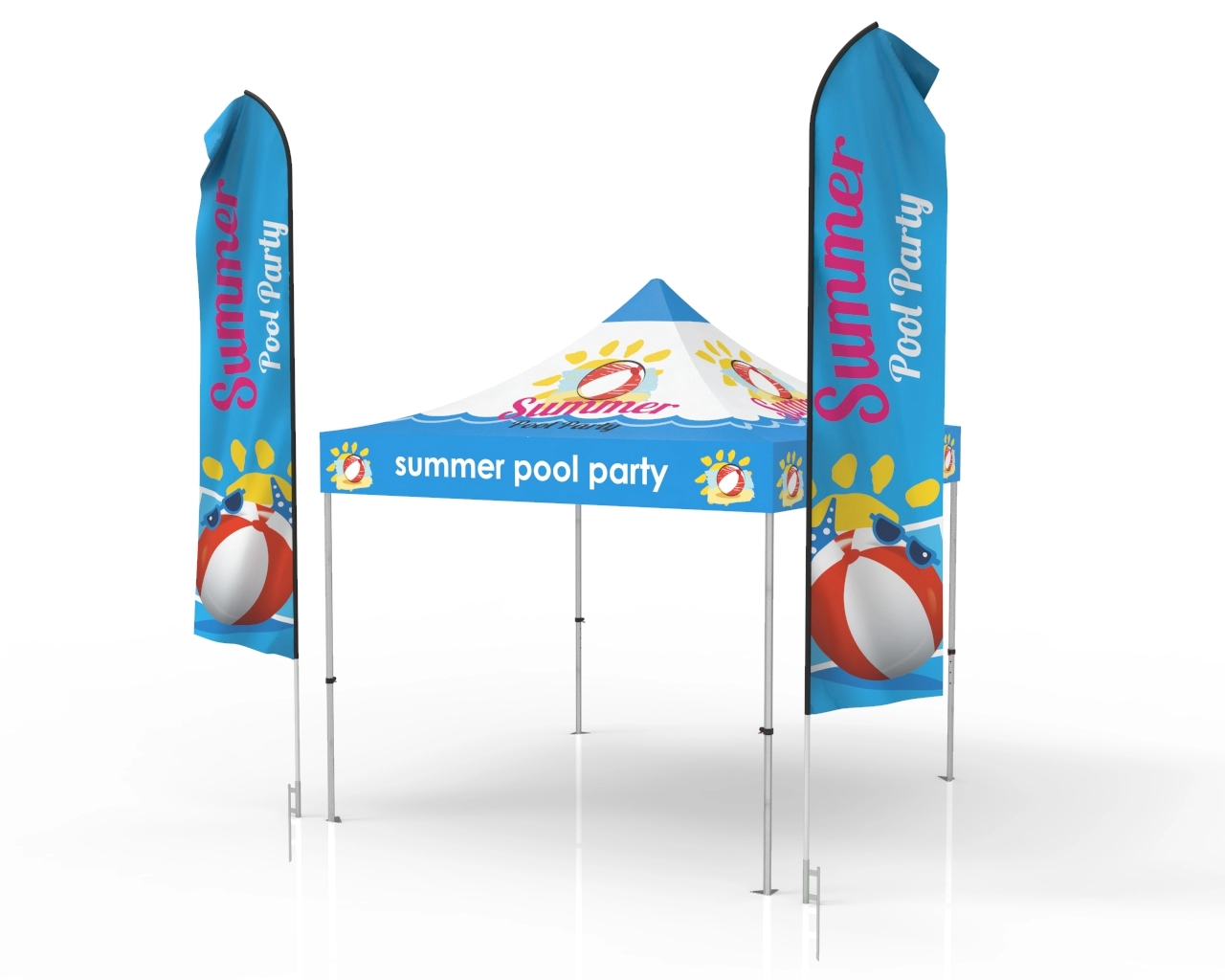 10x10 Event Canopy Tent With Flag Package Animated