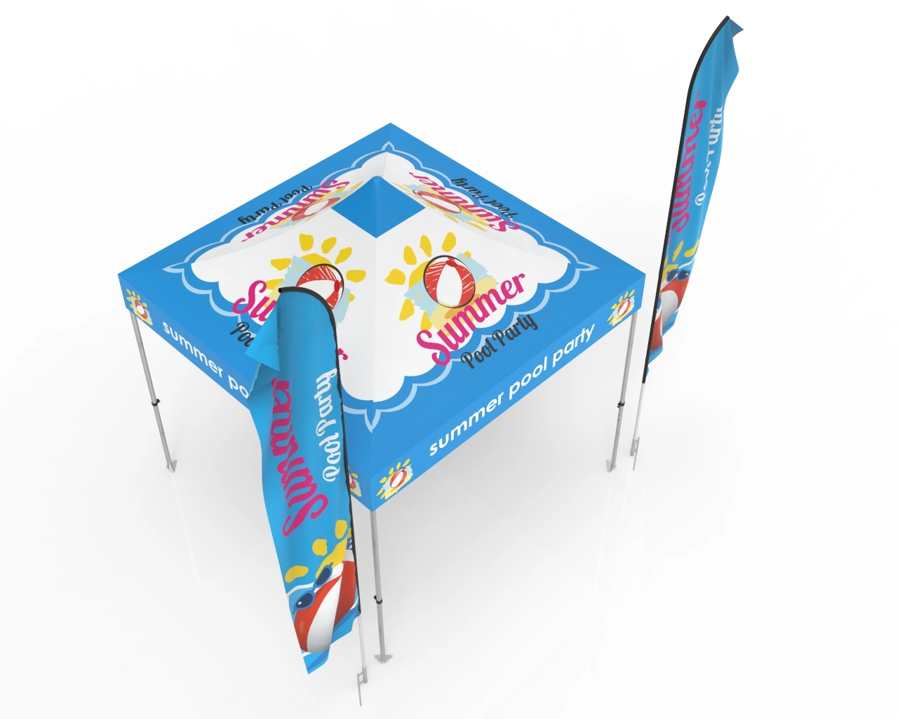 10x10 Event Canopy Tent with Flag Package