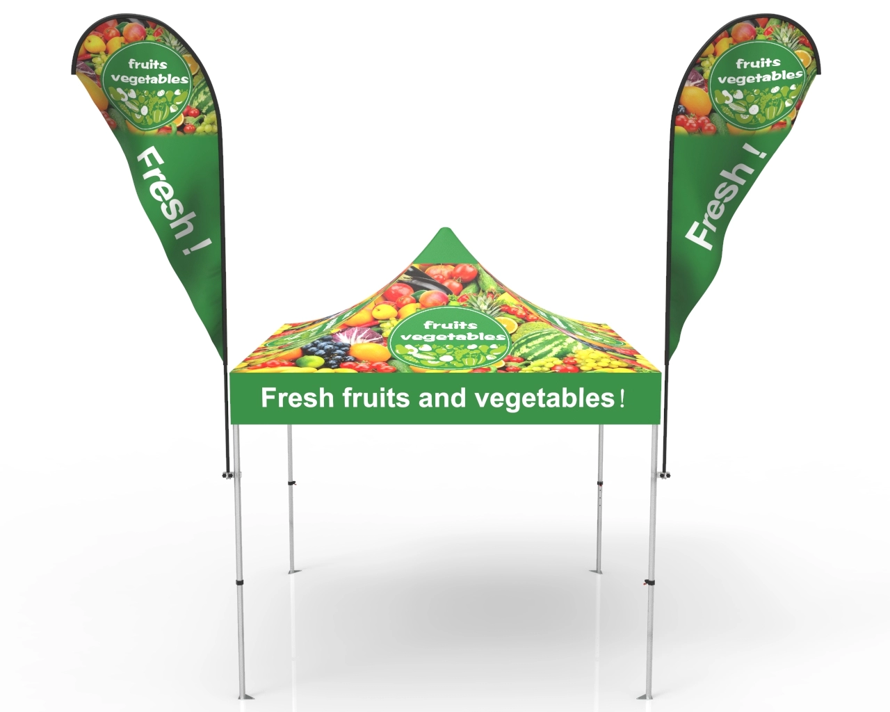 10x10 Pop Up Canopy Tent With Flags Animated