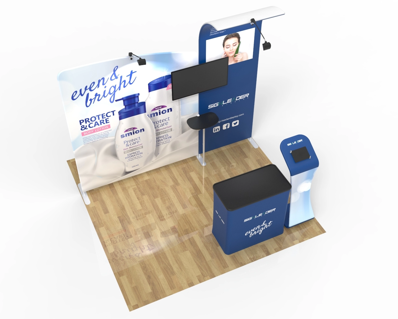 10x10 Portable Beauty & Skincare Trade Show Booth Idea 17