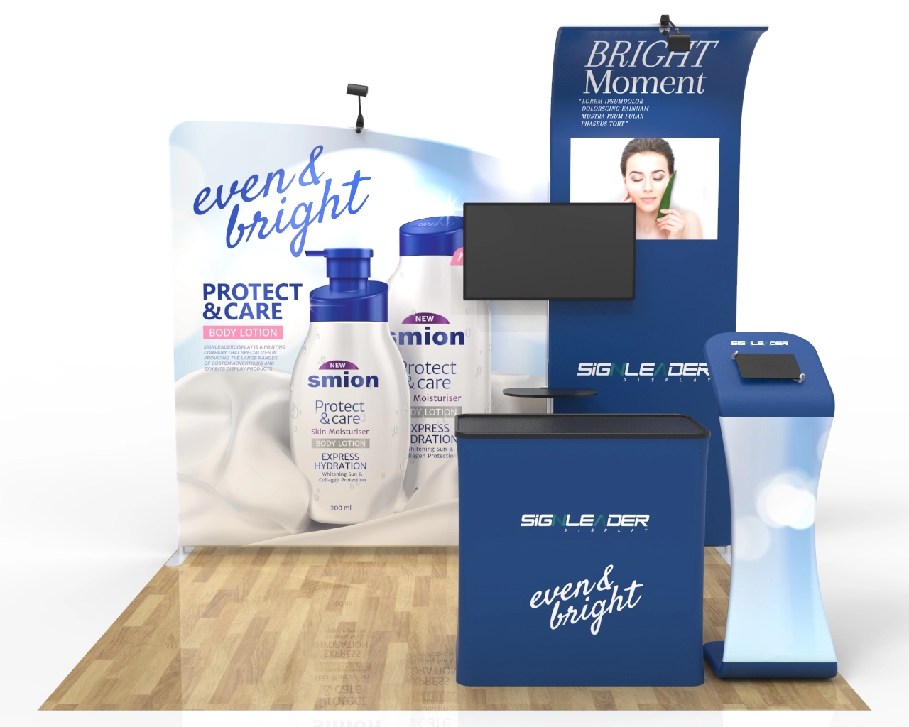 10x10 Portable Beauty & Skincare Trade Show Booth Idea 17