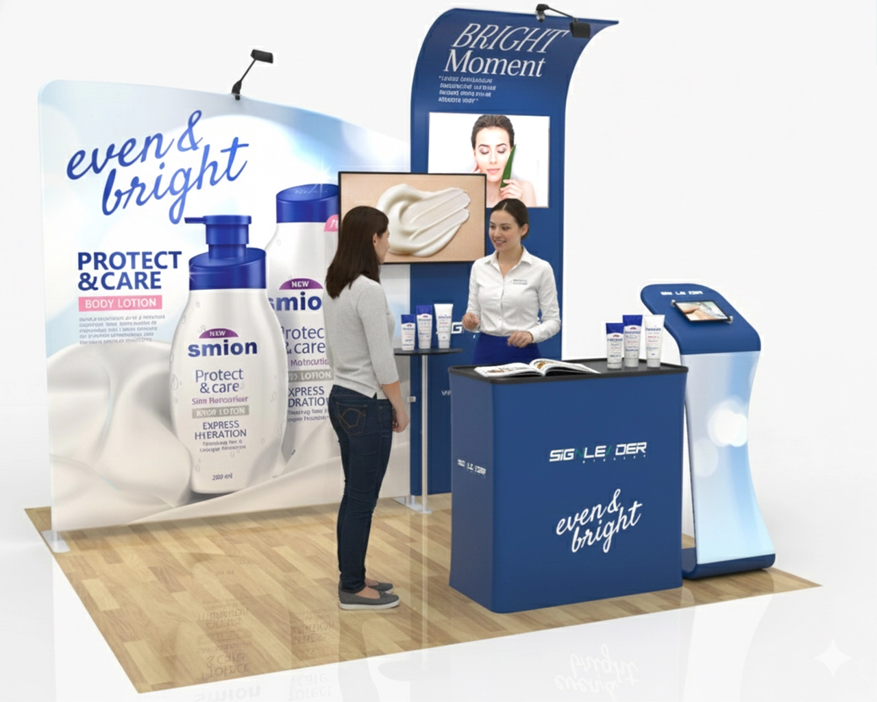 10x10 Portable Beauty & Skincare Trade Show Booth Idea 17