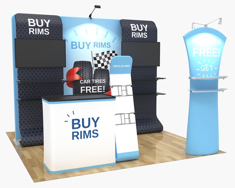 10x10 Portable Trade Show Booth Kit W for Auto Parts & Tires