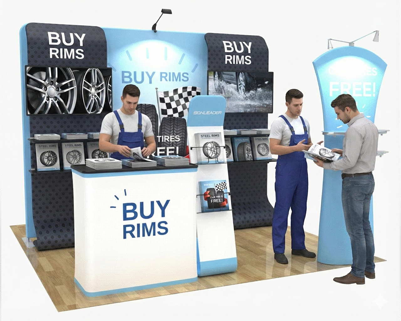 10x10 Portable Trade Show Booth Kit W for Auto Parts & Tires