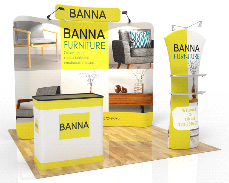 10x10 Portable Trade Show Booth Package 20 for Home & Interior Brands