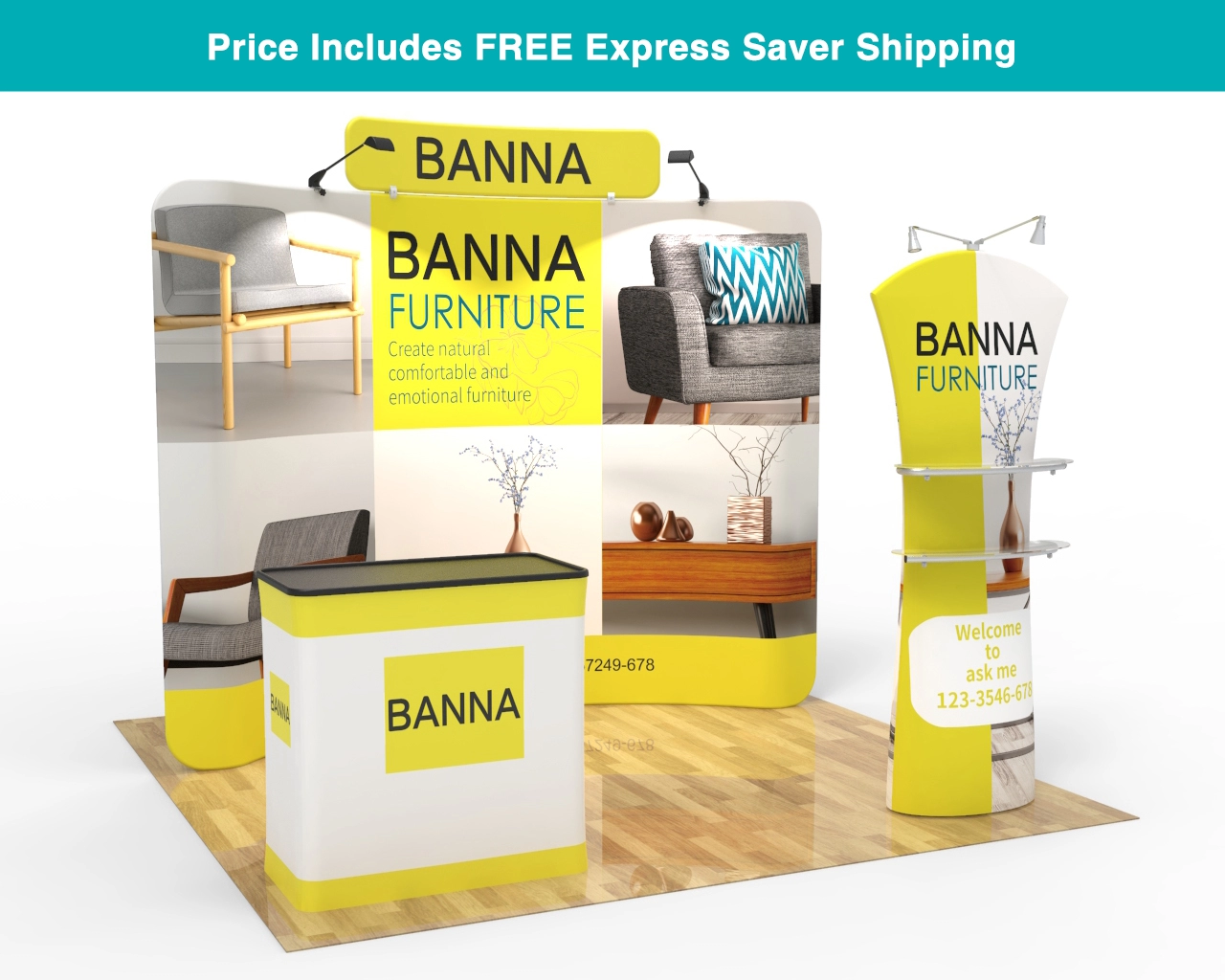 10x10 Portable Trade Show Booth Package 20 for Home & Interior Brands