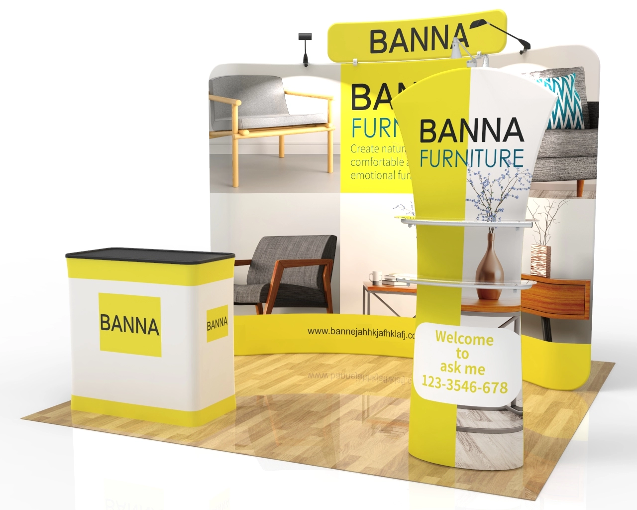 10x10 Portable Trade Show Booth Package 20 for Home & Interior Brands