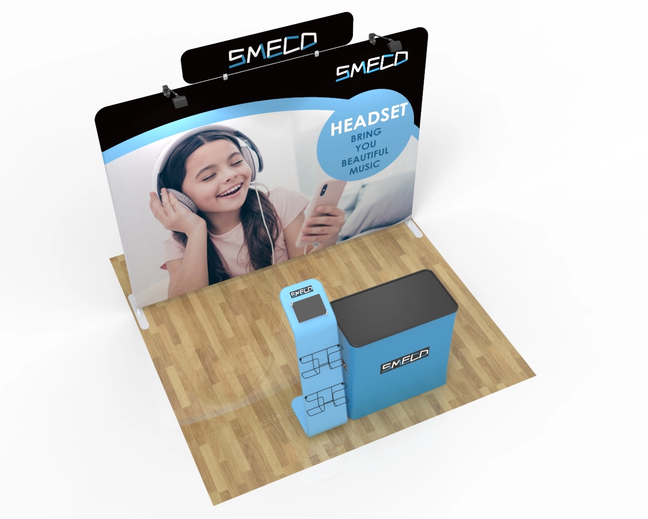 10x10 Trade Show Booth Display 19 for Consumer Tech, Audio & Gadget Events