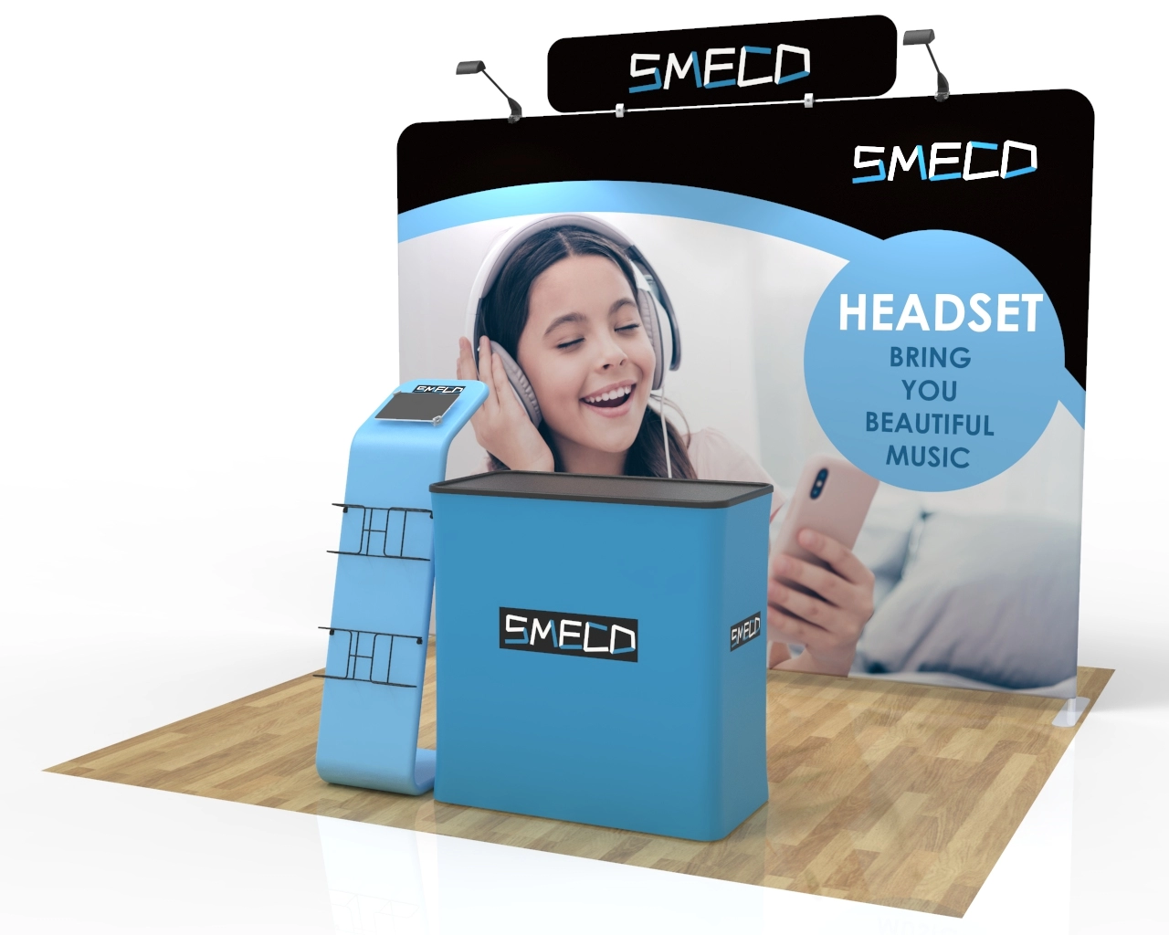 10x10 Trade Show Booth Display 19 for Consumer Tech, Audio & Gadget Events