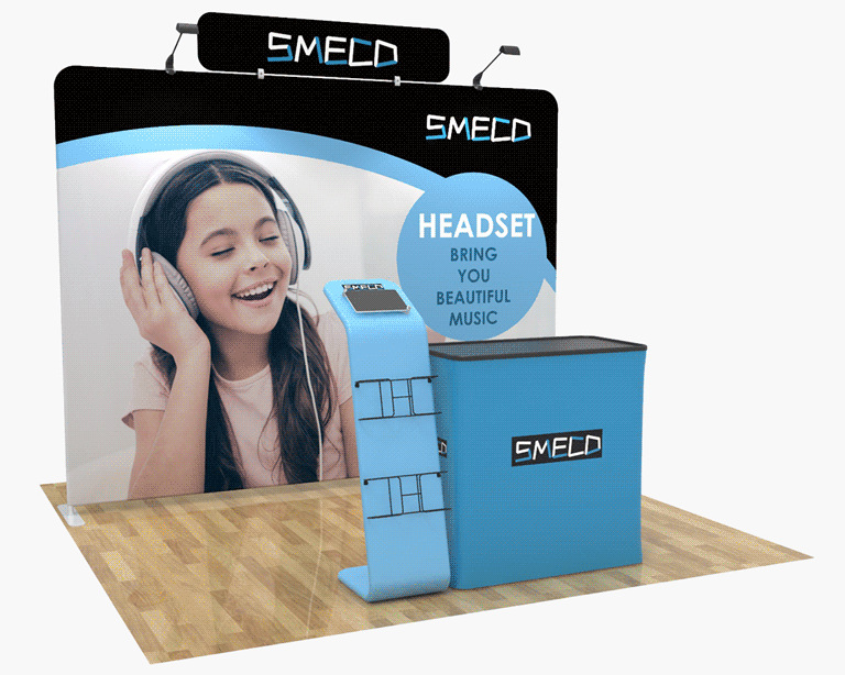 10x10 Trade Show Booth Display 19 for Consumer Tech, Audio & Gadget Events