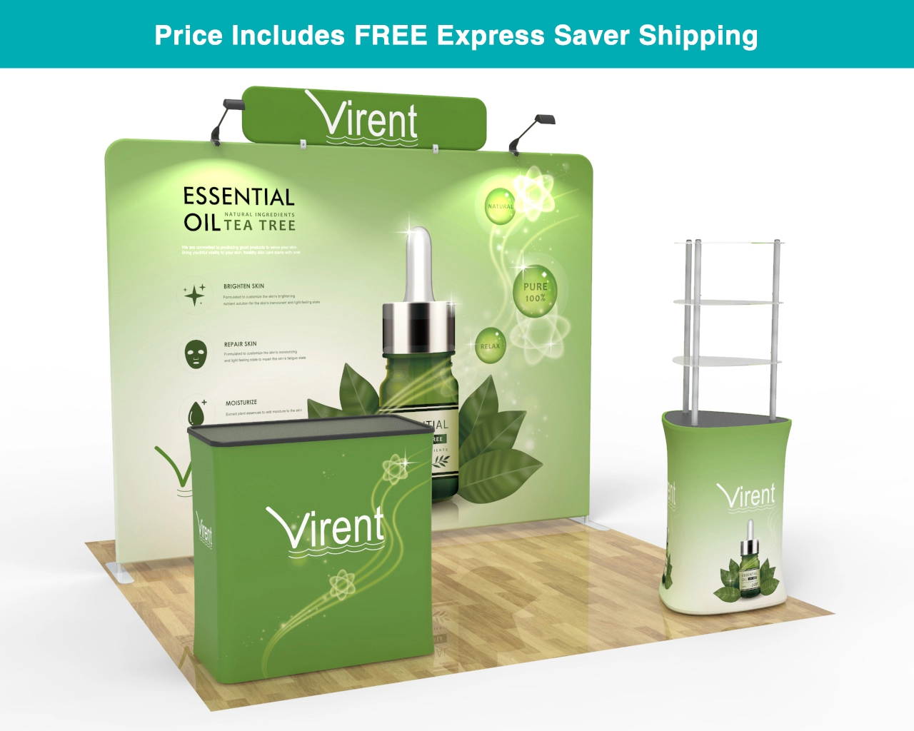 10x10 Trade Show Booth Package 23 for Spa, Wellness & Natural Beauty