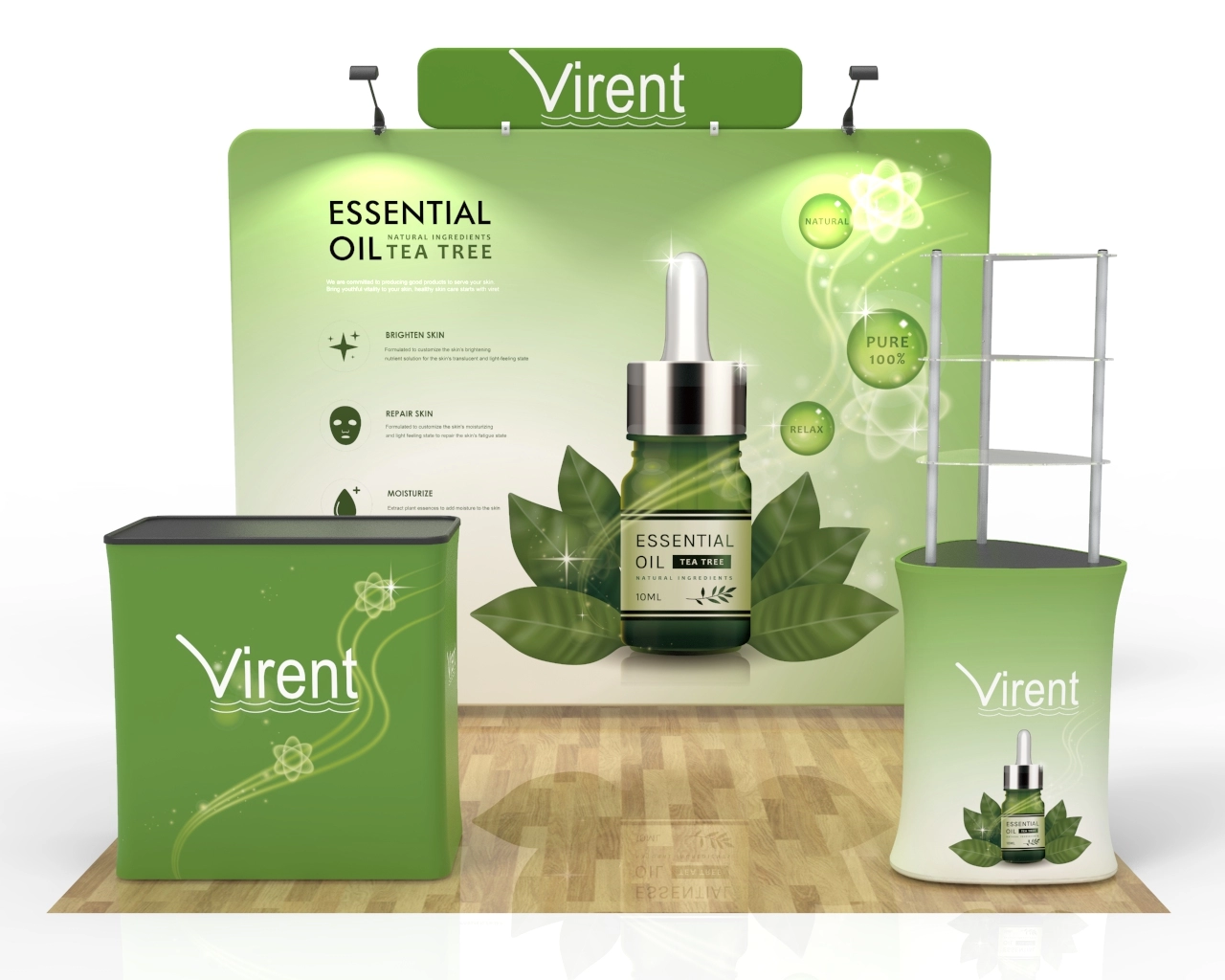 10x10 Trade Show Booth Package 23 for Spa, Wellness & Natural Beauty
