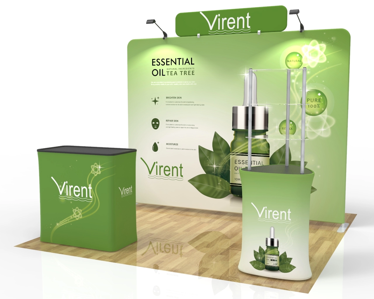 10x10 Trade Show Booth Package 23 for Spa, Wellness & Natural Beauty