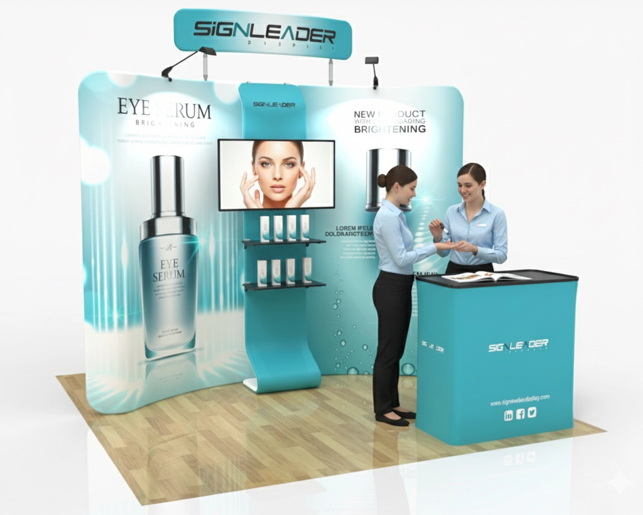 10x10ft Beauty & Cosmetic Trade Show Booth Idea 12