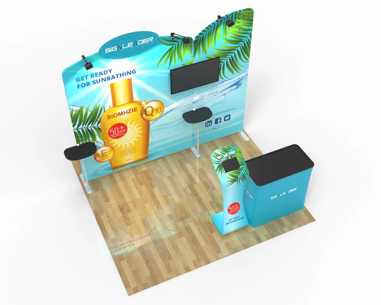 10x10ft Commercial Trade Show Booth Idea 05