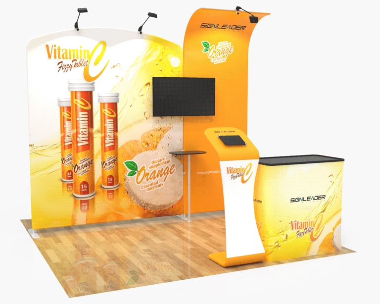 10x10ft Custom Health Brand Trade Show Booth Idea 15